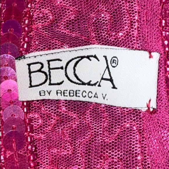 Becca by Rebecca V Sleeveless Nylon Mesh Beaded Tunic Top SZ S/M - Picture 10 of 12